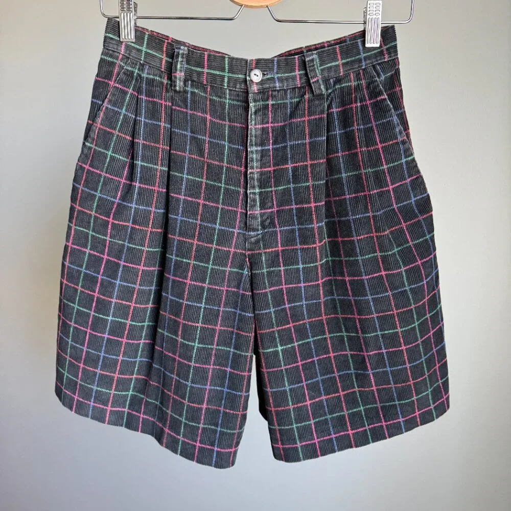 Corduroy Plaid Shorts 28W Vintage EUC - Picture 13 of 13